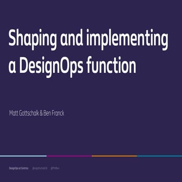 Shaping and implementing a DesignOps function