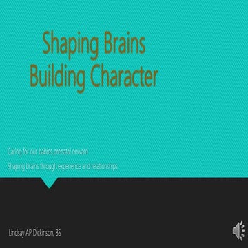 Shaping Brains & Building Character