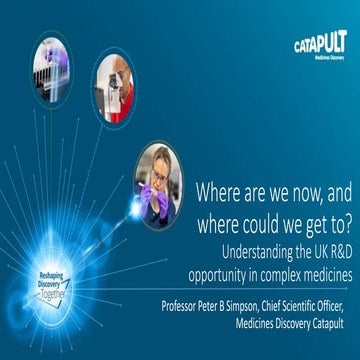 MDC Connects Series 2021 | A Guide to Complex Medicines: Where are we now, where could we get to? Prof Peter Simpson (MDC)