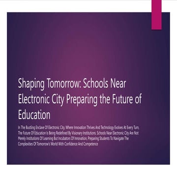 Schools Preparing the Future of Education | PPTX