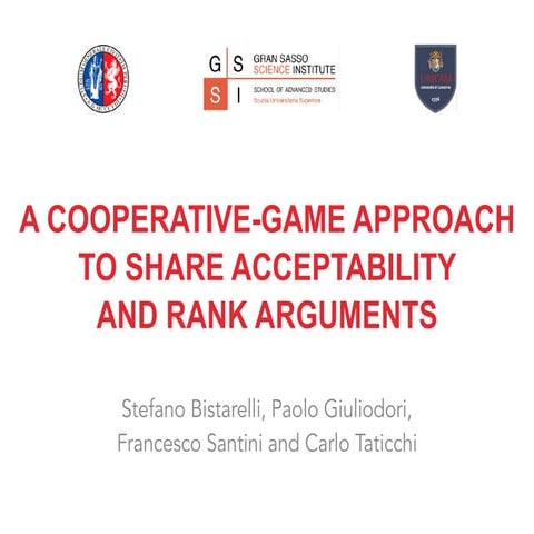 A Cooperative-game Approach to Share Acceptability and Rank Arguments