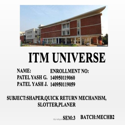 Shapper,planer,slotter