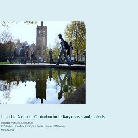 Australian Curriculum and Tertiary Students