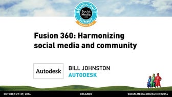 Fusion 360: Harmonizing social media and community, presented by Bill Johnston