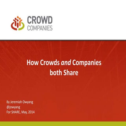 How Crowds and  Companies both Share (Keynote at SHARE)