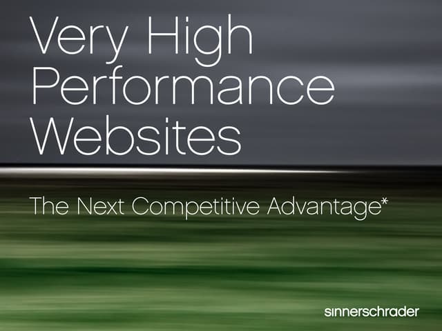 Business Aspects of High Performance Websites