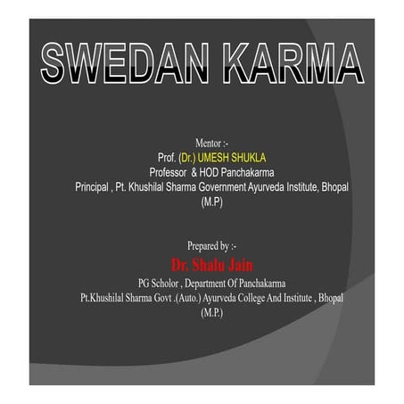 swedana karma (sudation therapy)