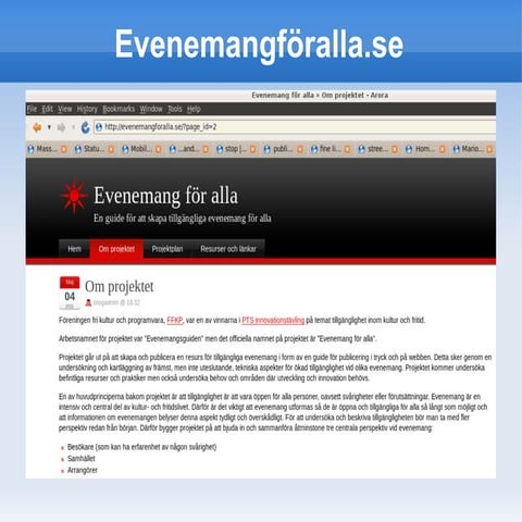 Evenemang för alla - Presentation på sharea