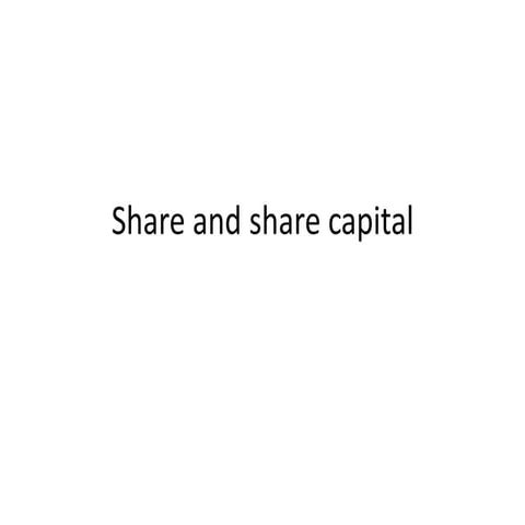 Share and share capital