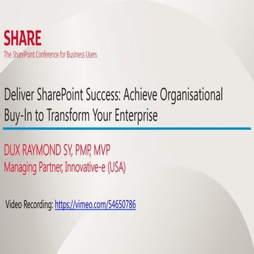 Deliver SP Success: Achieve Organisational Buy-in