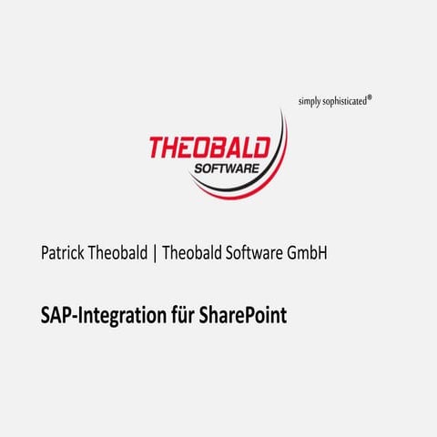 ShareConf 03.07.2014   SAP Integration für Sharepoint