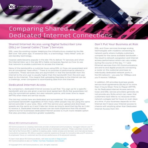 Comparing Shared vs Dedicated Internet Connections