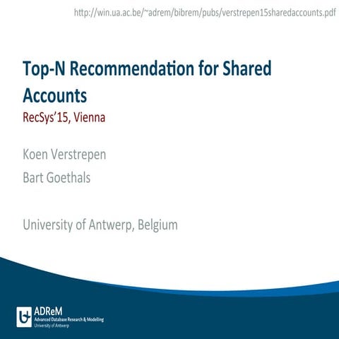 Top-N Recommendation for Shared Accounts