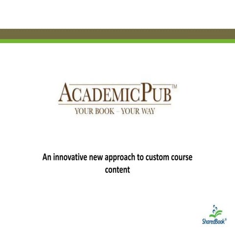 Shared book Academicpub.com Publisher Partnership Deck 2011