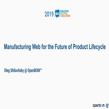Manufacturing web for the future of product lifecycle 
