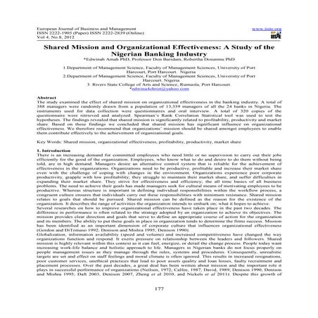Corporate culture and organizational effectiveness | PDF