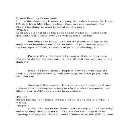 Shared Reading FrameworkFollow this framework when viewing the v.docx