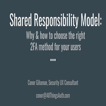 Shared responsibility model: Why and how to choose the right 2 fa method for ...