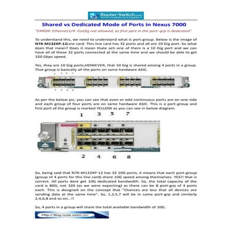 Shared vs dedicated mode of ports in nexus7000