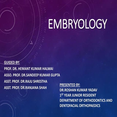 BASIC OF EMBRYOLOGY by Dr. Roshan Kr. Yadav