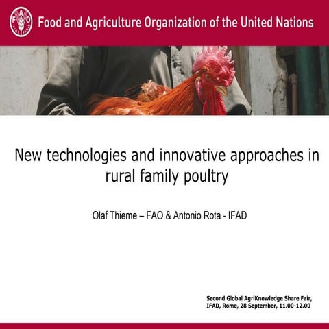 New technologies and innovative approaches in rural family poultry