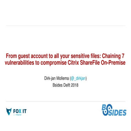 Chaining 7 vulnerabilities in Citrix ShareFile On-Premise
