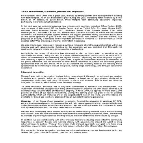 Letter to Shareholders