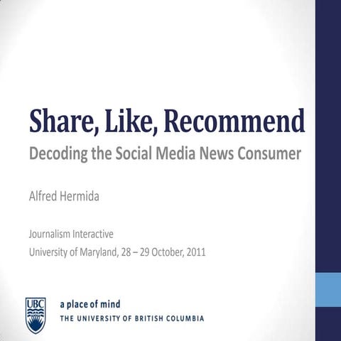 Share, like, recommend: Decoding the social media news consumer