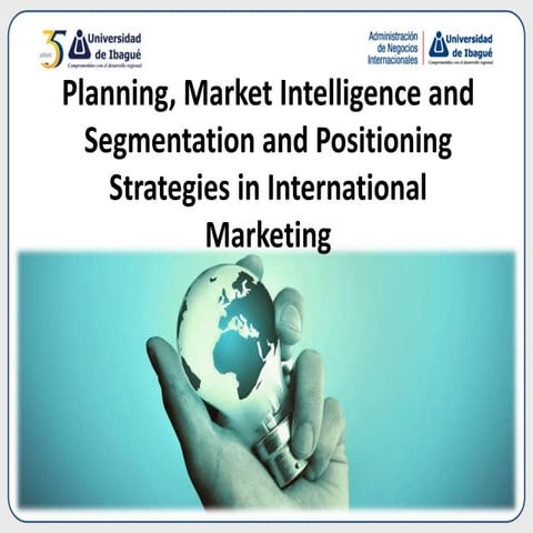 Planning, market intelligence and segmentation and positioning