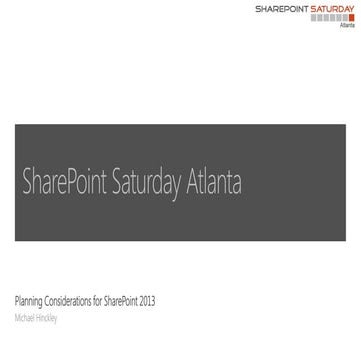 SharePoint 2013 planning consideration 