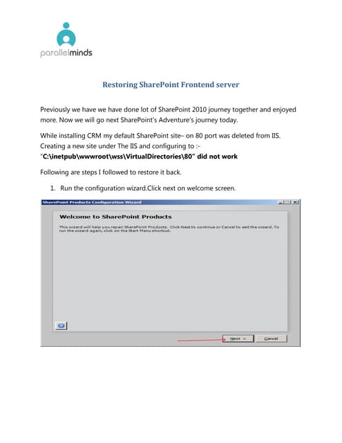 Restoring SharePoint Frontend server