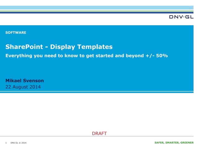 SharePoint - Display Templates Overview