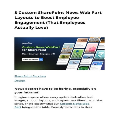 8 Custom SharePoint News Web Part Layouts to Boost Employee Engagement