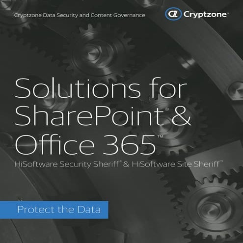 Cryptzone SharePoint and Office 365 Security Solutions Guide