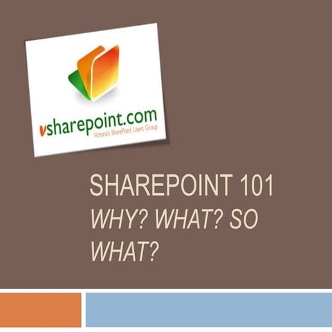 SharePoint 101 - Why? What? So what?