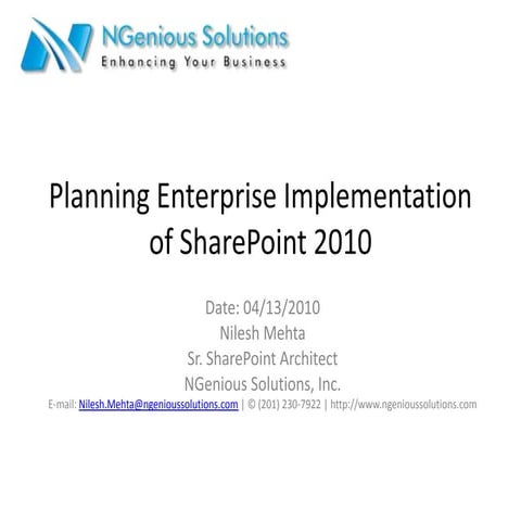 SharePoint 2010 enterprise implementation