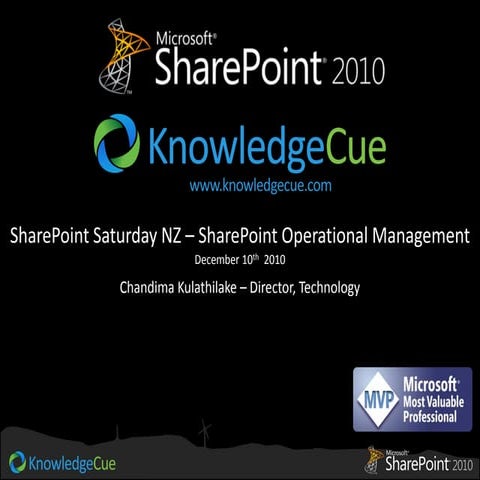 SharePoint 2010 Operational Management   sp-saturday nz