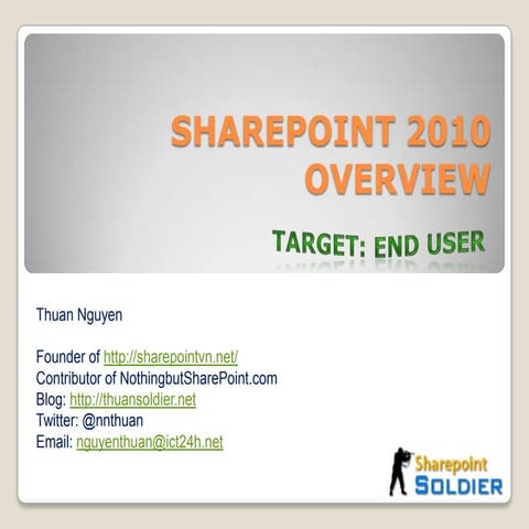 Sharepoint 2010 overview for student in university