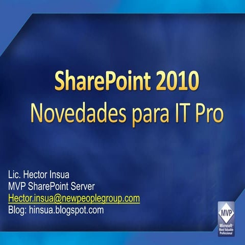 SharePoint 2010 para IT Pros