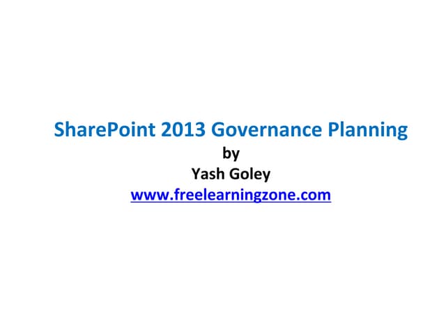 SharePoint 2013 governance model