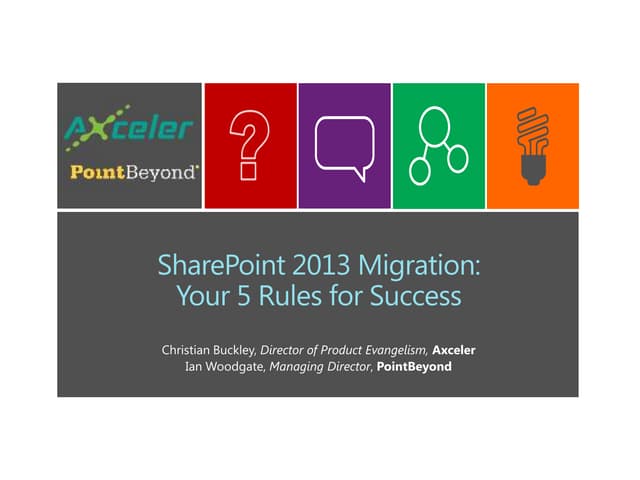 SharePoint 2013 Migration  - Your 5 Rules for Success