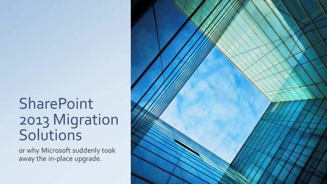 Share point 2013 migration solutions
