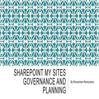 Sharepoint 2013 My Site Governance