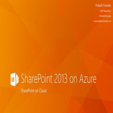 Share point 2013 on azure