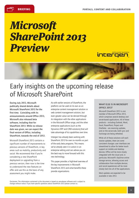 Microsoft SharePoint 2013 Preview