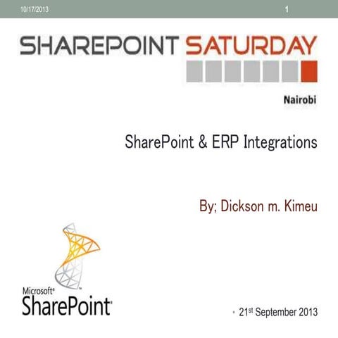 Share point 2013 sartuday, SharePoint & ERP Integrations