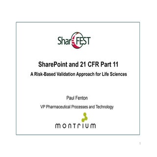 SharePoint And 21 CFR Part 11   Sha...