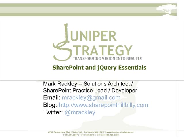 SPTechCon - Share point and jquery essentials