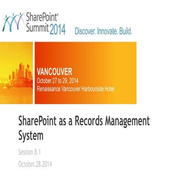 SharePoint as a Records Management System