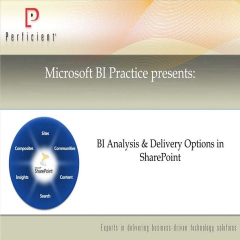 BI Analysis & Delivery Options in SharePoint 